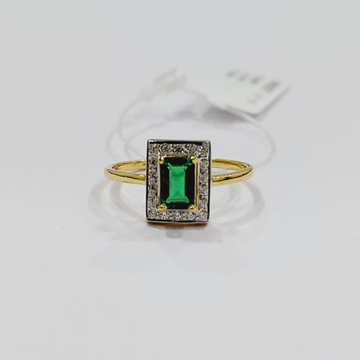 916 gold green colour stone cZladies ring by 