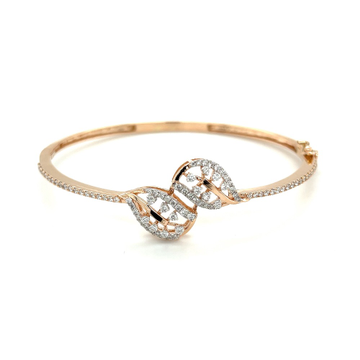 Dual petal delikat diamond bracelet in 14k rose go...
