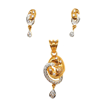 22K Gold Modern Pendant Set MGA - PTG0086