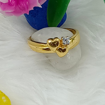 916 GOLD CZ HEART SHAPE CASTING LADIES RING by Ranka Jewellers