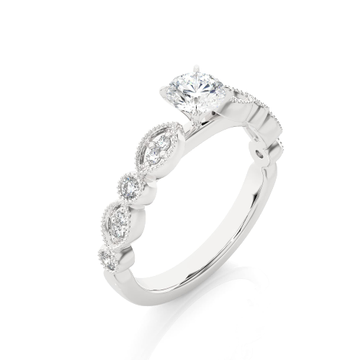 Uniquely Design Solitaire Ring WG by 