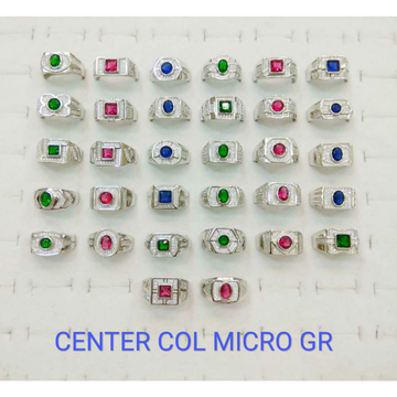 92.5 Sterling Silver Center Col Micro Gr Ring Ms-2... by 