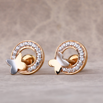 18KT Rose Gold Delicate Ladies Earring RE193