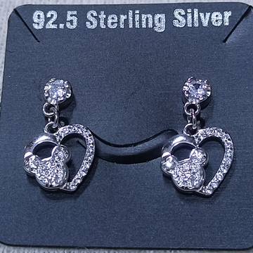 92.5 Silver Cz Stone Hanging Earrings