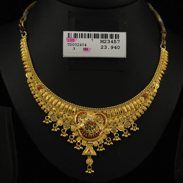 22KT Gold Hallmark Kalkatti Necklace Set by 