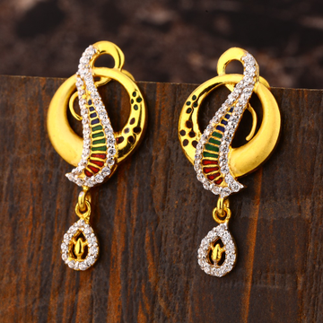 916 CZ Women's Exclusive  Hallmark  Gold Earring L...