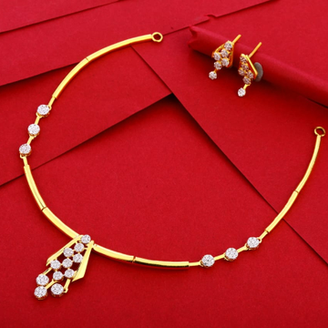 916 Gold Ladies Designer Necklace Set LN265