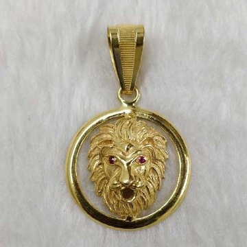 Gold Lion Face Pendant