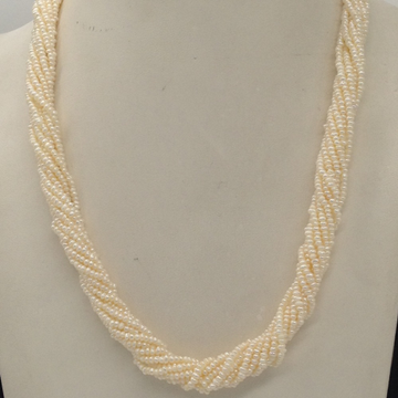 White Seed Pearls 10 Layers Twisted Necklace JPM0325