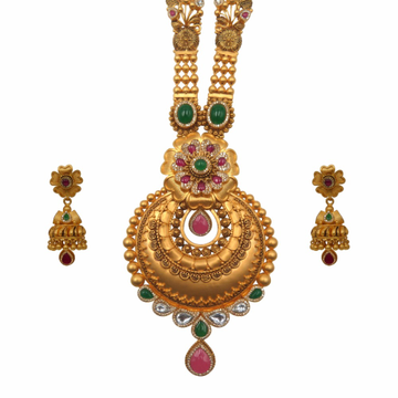 Antique 22k gold rajwadi necklace