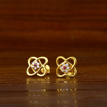 22KT Gold Hallmark Stylish Ladies Tops Earrings LT...