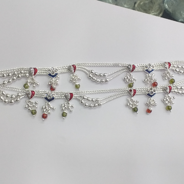 Silver colorful payal Anklets by 