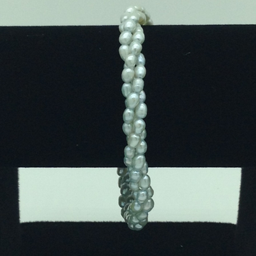 Grey Rice Pearls 3 Layers Twisted Bracelet JBG0103