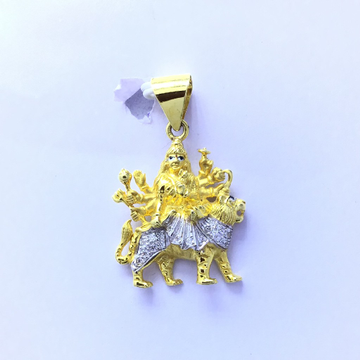 designed gold ambe mataji pendant by 