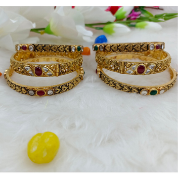 916 gold antique 6 PCS patla bangles set by Ranka Jewellers