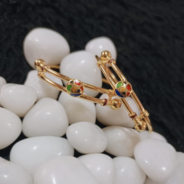 22K Gold Adjustable Kadli Bangle by 