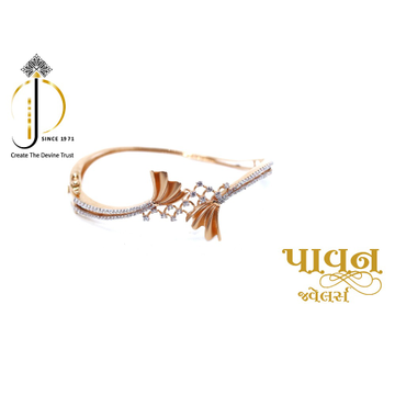 18KT Rose Gold Fancy CZ Bangles For Ladies KKG0127 by 