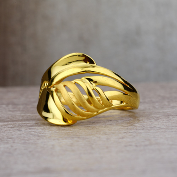 Ladies 916 Gold Plain Designer Ring -LPR04