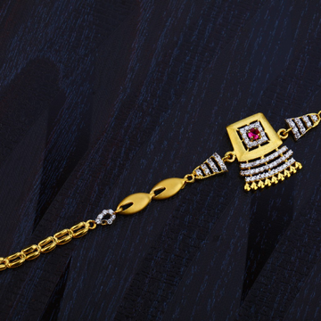 Ladies Gold Cz Diamond Bracelet-LB87