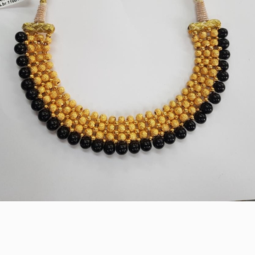 22k Plain Gold Necklace Set by 