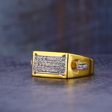 916 Gold Cz Designer Hallmark Mens Ring MR653