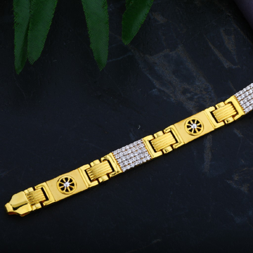 Mens 916 Diamond Casting Gold Cz Bracelet-MCB08