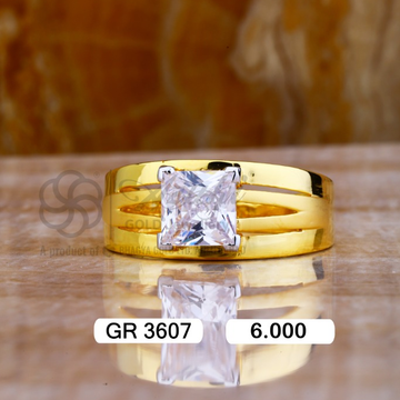 22k(916)gold gents solitaire diamond ring by Sneh Ornaments