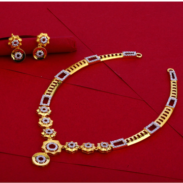 22KT Cz Ladies Gold Classic Necklace Set LN57