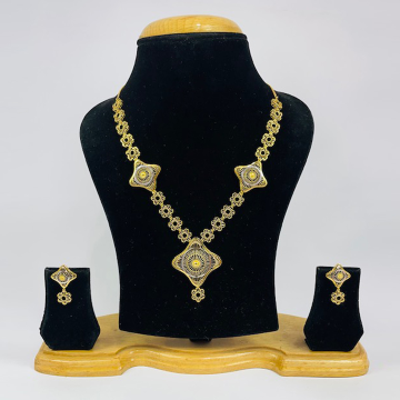 22k Gold Plain Unique Turkish Necklace Set by 