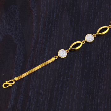 916 Gold Women's Fancy Plain Bracelet LB327