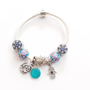 92.5 sterling silver ladies bracelet with Charms by Veer Jewels