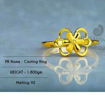 916 Simple Simmering Plain Gold ladies Ring LRG -0...