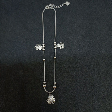 92.5 anklets diamond 3 plated flower by Ghunghru Jewellers