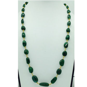 Green emerald oval tumbles gold taar necklace jgt0007