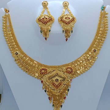 916 Gold One Gram Necklace Set by 