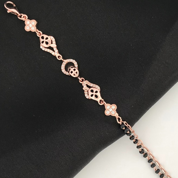 925 Silver Rose Gold Mangalsutra Bracelet by 