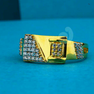 22ct Gold Cz Gents Ring