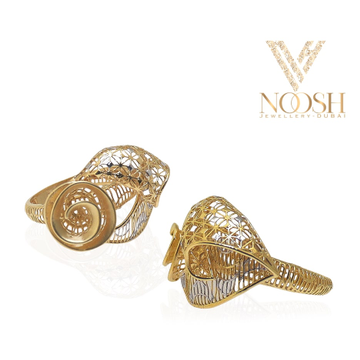 22k gold turkish flowy floral ring by 