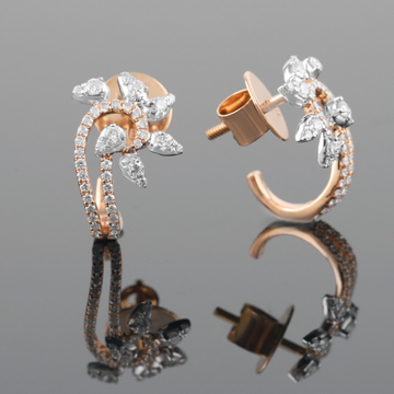 18kt rose pan shaped gold diamond bali earrings by 