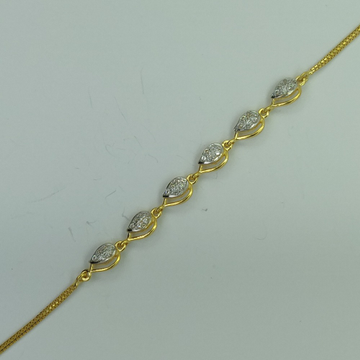 1 Gram Gold Plated Heart Shape with Diamond Designer Bracelet for Lady   Soni Fashion