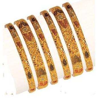 22K / 916 Gold Ladies Calcatti Bangle ( Pieces ) by Ruchit Jewellers