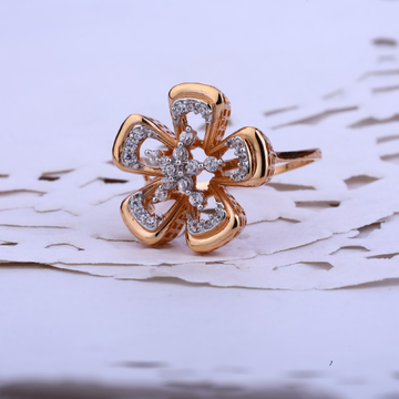 Ladies Rose Gold Flower Design Ring-RLR70
