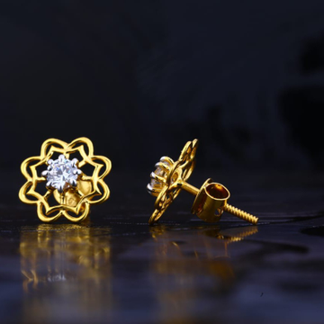 flower design earrring by Aaj Gold Palace