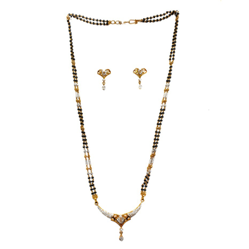 One gram gold forming cz diamond mangalsutra mga -...