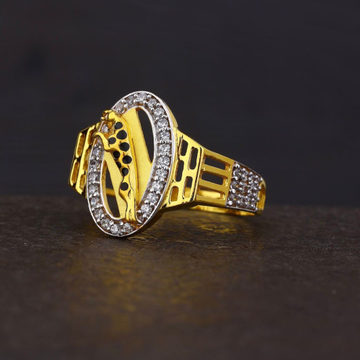 916 Gold CZ Jaguar Design Ring by R.B. Ornament