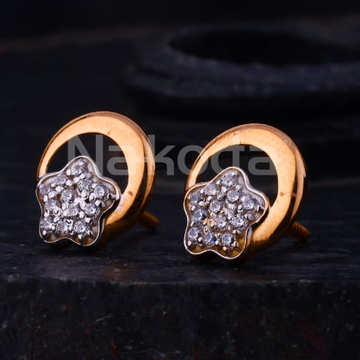 750 Rose Gold Hallmark Classic Ladies Earrings RE3...