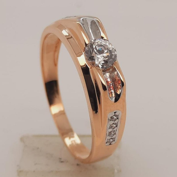 18KT Rose Plain Design Gold Ring  by Panna Jewellers