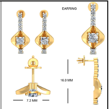22Kt Yellow Gold Shinny Earrings For Women