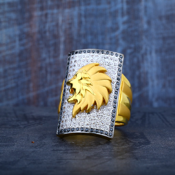 Lion Design Exclusive Mens Gold Designer 22K Ring-...