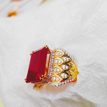 Gold cz ring by Simandhar Ornament
